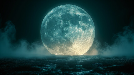 Fototapeta na wymiar 荒涼とした惑星から見る月