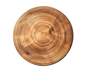 Cross section of a big tree without cracks isolated on transparent background