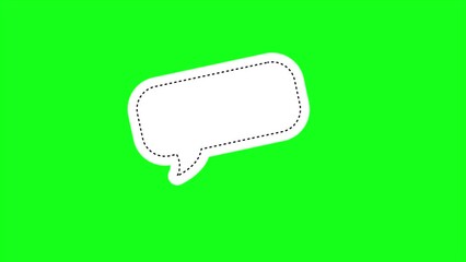 Speech Bubble animation, Speech bubble element on green screen. Talking space in flat style. Popup massage, social media chat animation, Motion graphics 