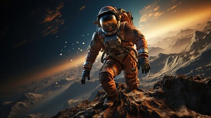 Astronaut in space. - obrazy, fototapety, plakaty
