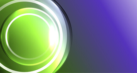 Neon glass circle copyspace for your text or product presentation geometric background. Vector illustration For Wallpaper, Banner, Background, Card, Book Illustration, landing page