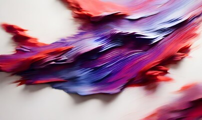 An abstract blur of purple, blue, and red colors with a grainy texture on a white background, generative AI
