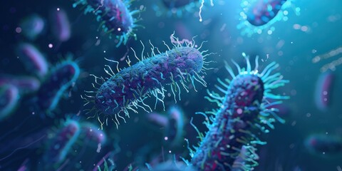 bacteria virus background  - obrazy, fototapety, plakaty