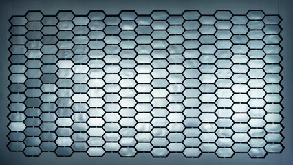 Abstract geometric metallic cell composed of hexagons background