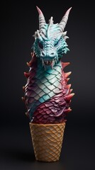 Ice cream cone made of dragon scales