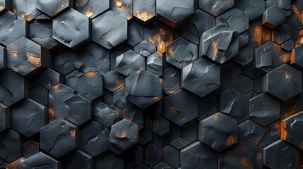 Obraz premium Abstract Rusty Wall with Geometric Copper Pattern