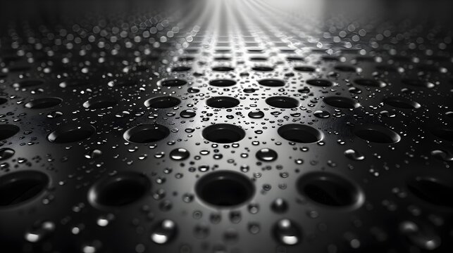Water Droplets on Metal and Industrial Flooring in Dark Brooding Style