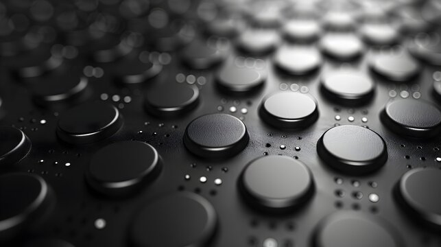 Black Buttons Pattern Wallpaper - Cinema4D Render