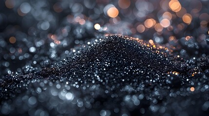 Black Coal and Rocks with Bokeh and Shimmering Metallics, To convey a sense of luxury, wealth, and resourcefulness through the use of black coal, - obrazy, fototapety, plakaty