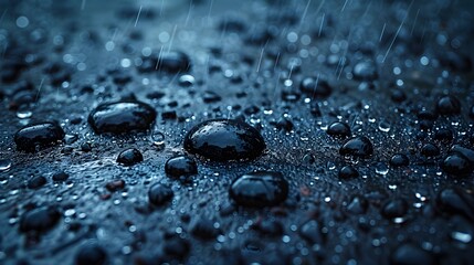 Rain Droplets on Asphalt and Concrete, To convey the mood and atmosphere of a rainy day in the city