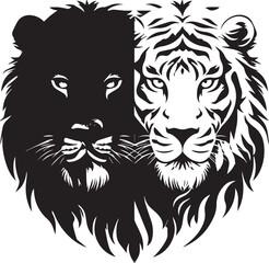 Set of Lion head vector logo icon on white background