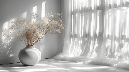 White Vase in Living Room Style of Vray