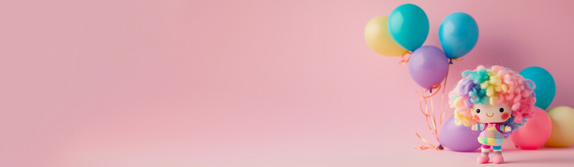 A banner with a funny, cute clown. April Fools' Day. there is also a place for texts.