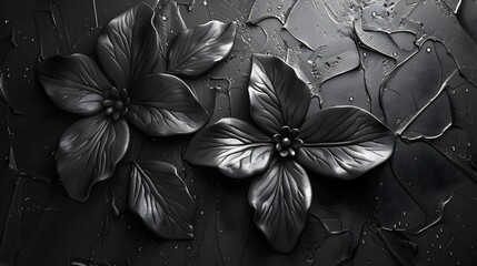 Zbrush Style Black Flower Wallpaper on Grey Background