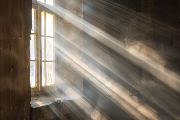 Obraz premium An empty room filled with light rays