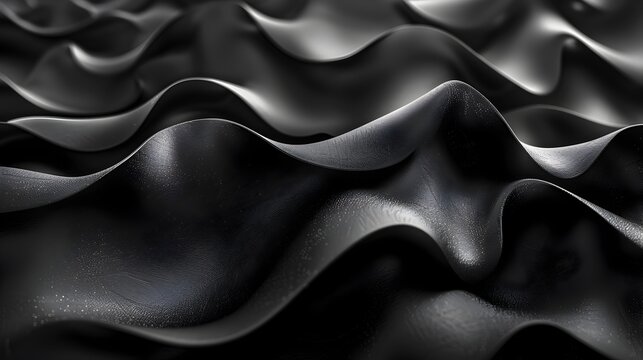 Abstract Black Satin Wave Pattern in Cinema4D