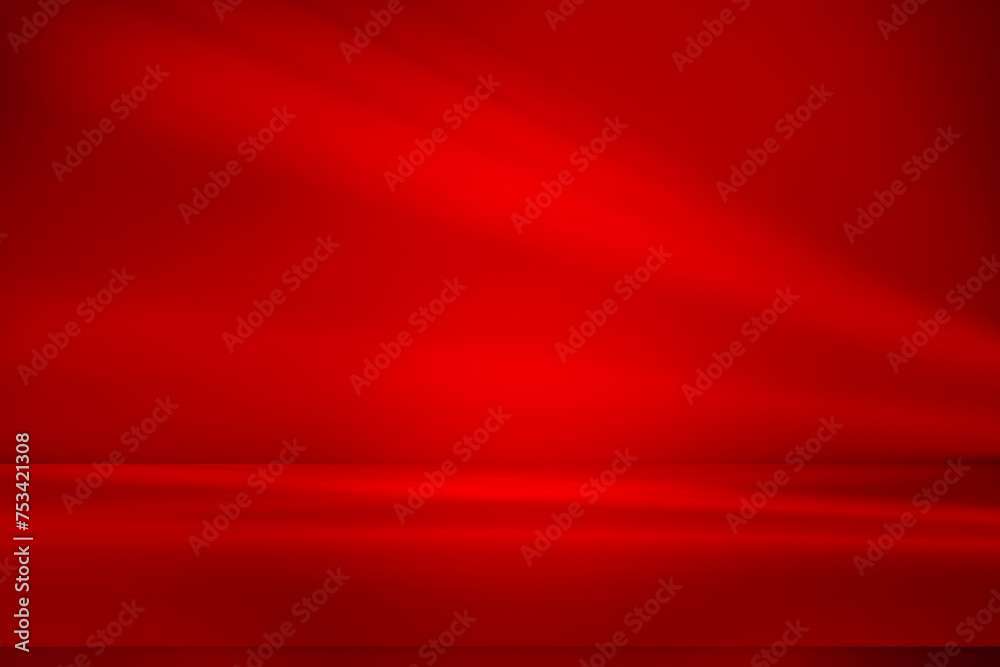 Leinwandbilder wall interior background, studio and backdrops show products.with shadow from window color red backg