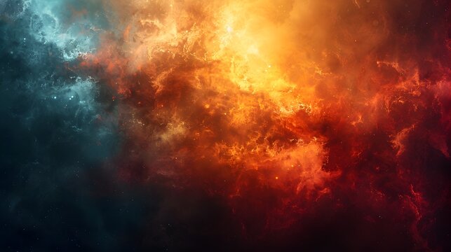 Vibrant Cosmic Fire Wallpaper, To add a unique and eye-catching background to a desktop or digital device, or to be used as a visual element in