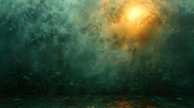 Christian Religious Background with Cross and Church Motifs