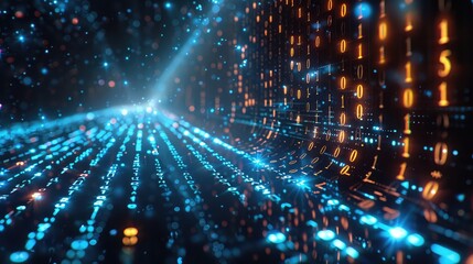 computer matrix, traveling at fast pace effect lines, red green blue