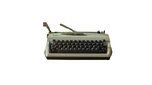 Vintage Typewriter on White Background