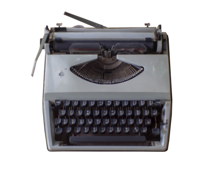 Vintage Typewriter on White Background