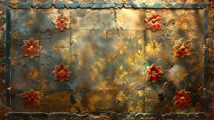 Rustic Metal Panel with Flower Pattern, To add a touch of elegance and timeless beauty to any wall or space