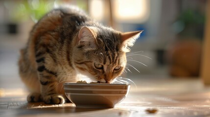 Cat Eating Bowl Young Eats Food, Desktop Wallpaper Backgrounds, Background HD For Designer