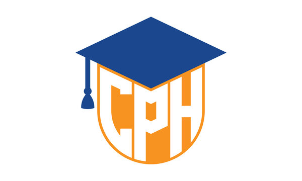 CPH initial letter academic logo design vector template. school college logo, university logo, graduation cap logo, institute logo, educational logo, library logo, teaching logo, book shop, varsity	