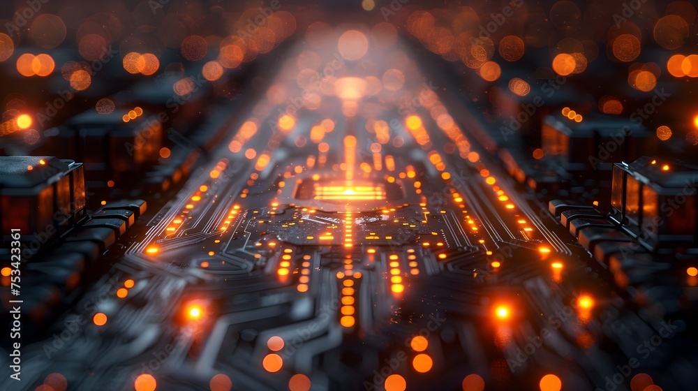 Poster abstract technology background with digital design