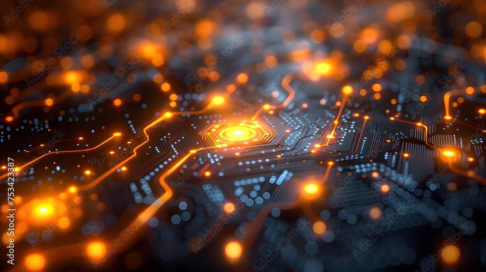Aufkleber abstract background of technology and digital design