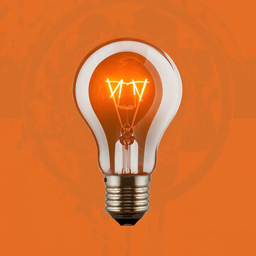 light bulb on a orange background