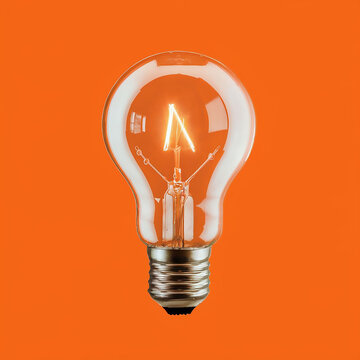light bulb on a orange background