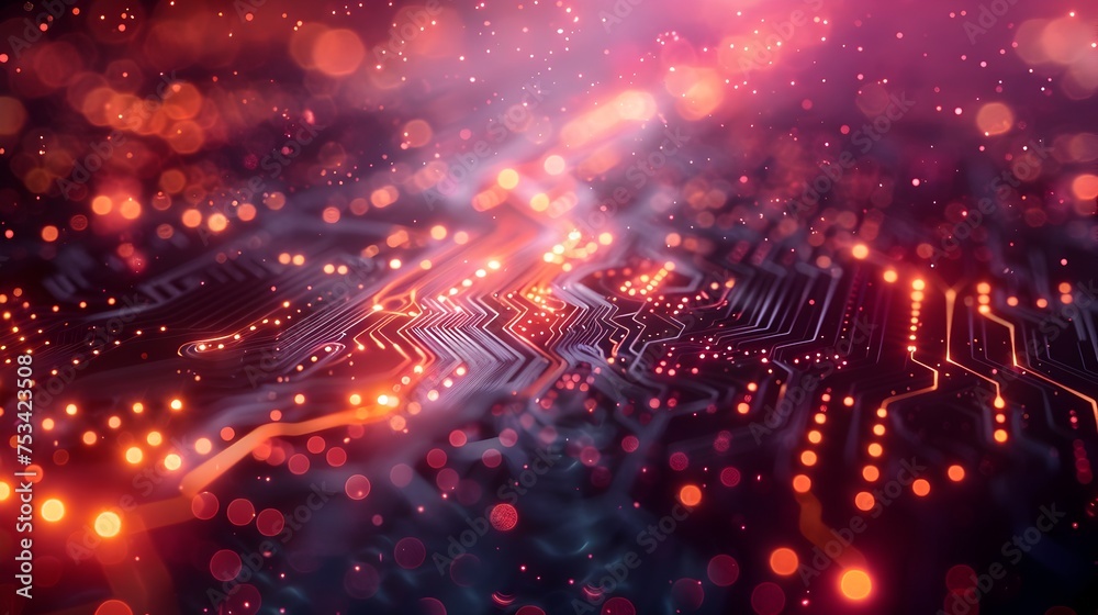 Poster Abstract Technological Background with Digital Design