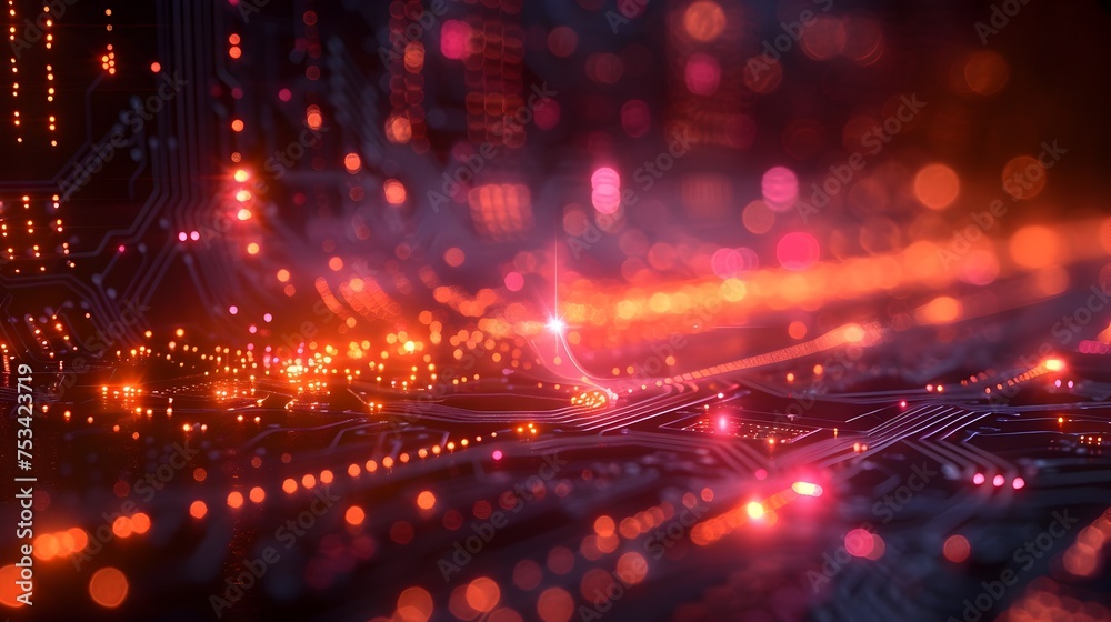 Poster Abstract Technology Background with Digital Grid
