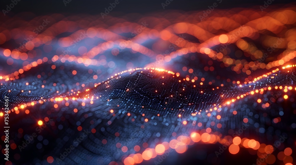 Poster Minimalistic Technology Background with Clean Lines and Dots
