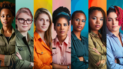 Portrait series of successful women across various job roles highlighting career diversity