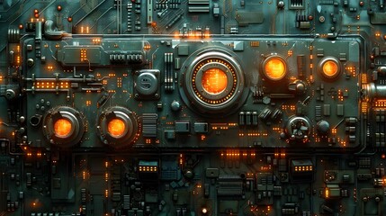 Fototapeta premium Technology Background Digital Network and Electronic Devices