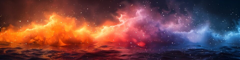 Colorful Fire and Water Elements Fantasy Background, To be used as a visually striking and imaginative background for various design projects, such