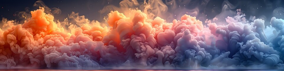 Vibrant Colorful Smoke Clouds Digital Art, To add a unique and eye-catching background to...