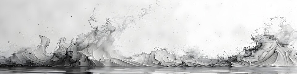 Stylish Black and White Water Splash Painting