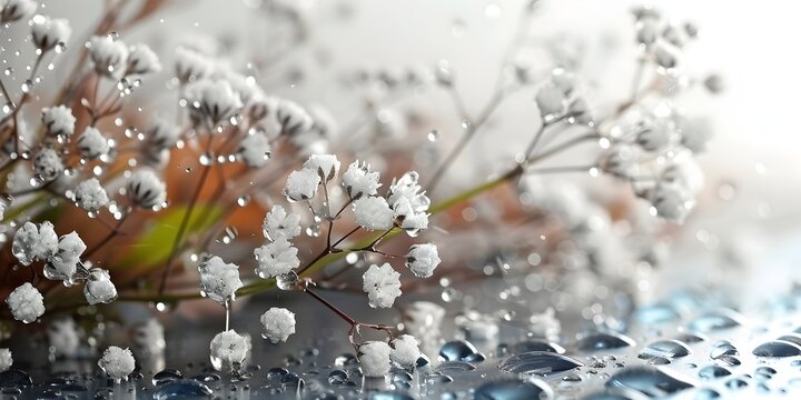 Raindrops on Babys Breath Flowers, The perfect image for bringing a touch of nature and freshness to any design project