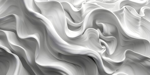 Abstract White Fluid Waves - 3D Rendering, To provide a modern and captivating background for...