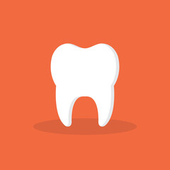 Tooth icon. Oral medicine, stomatology, dental medicine concepts. White tooth. Modern flat design graphic element.	