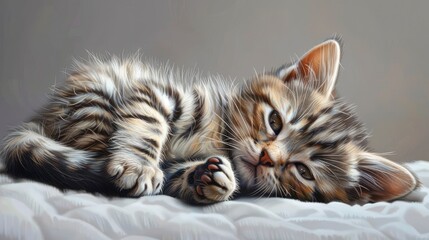 Fototapeta premium Cute American Shorthair Cat Kitten, Desktop Wallpaper Backgrounds, Background HD For Designer