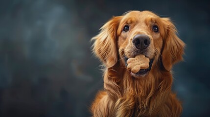 Cute Golden Retriever Dog Holding Chew, Desktop Wallpaper Backgrounds, Background HD For Designer