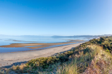 Farewell Spit : A majestic Coastal Landscape with Sand Dunes and Tasman Sea in the Golden Bay of South Island, New Zealand