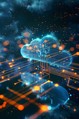 Concept of cloud computing technology - obrazy, fototapety, plakaty
