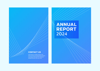 Template Annual Report Cover design with geometric lines future of technology illustration style concept. Cover design template for business book, Corporate presentation, infographic, A4 layout, web.