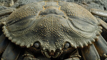 The intricate patterns on the back of a horseshoe crab, a living fossil from the depths of time.